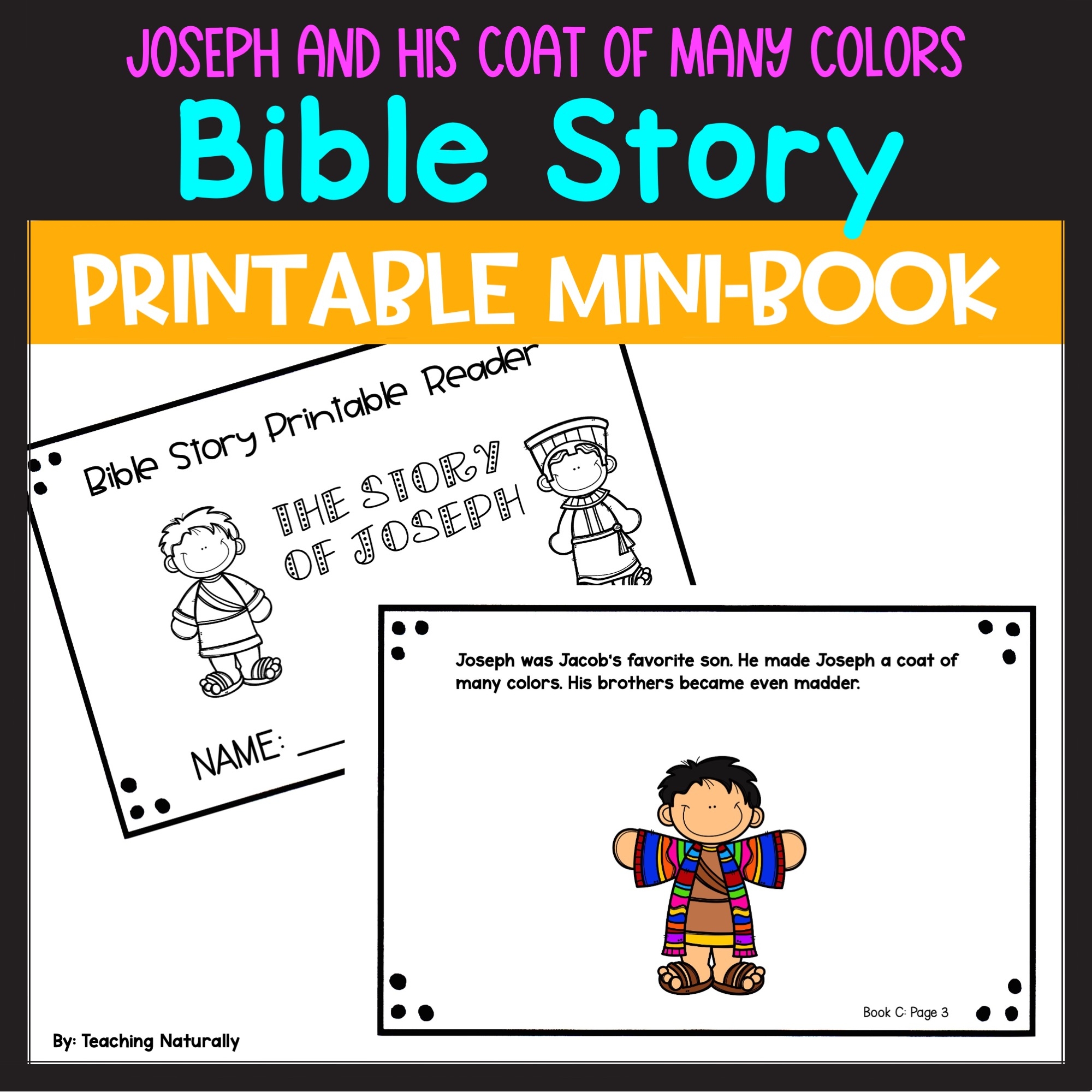 Joseph And His Coat Of Many Colors Printable Bible Mini book Joseph And His Coat Of Many Colors Printable Bible Mini book