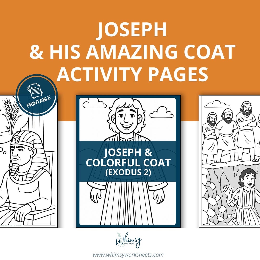 Joseph Bible Story Printable Fun Kids Activity Sunday School Craft Joseph And His Brothers Learning Tool Christian Homeschool VBS Etsy