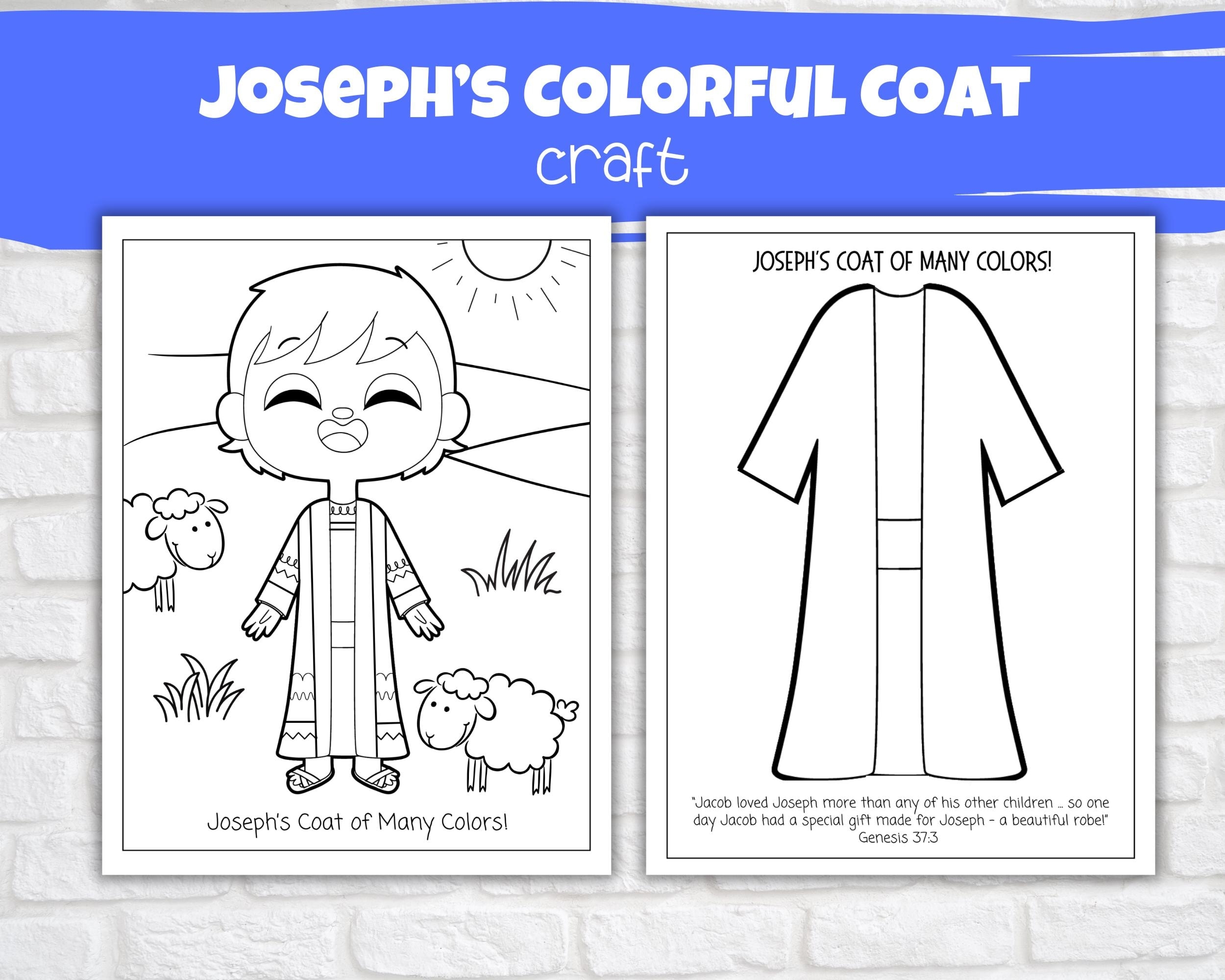 Joseph s Colorful Coat Craft Sunday School Activity Kids Church 