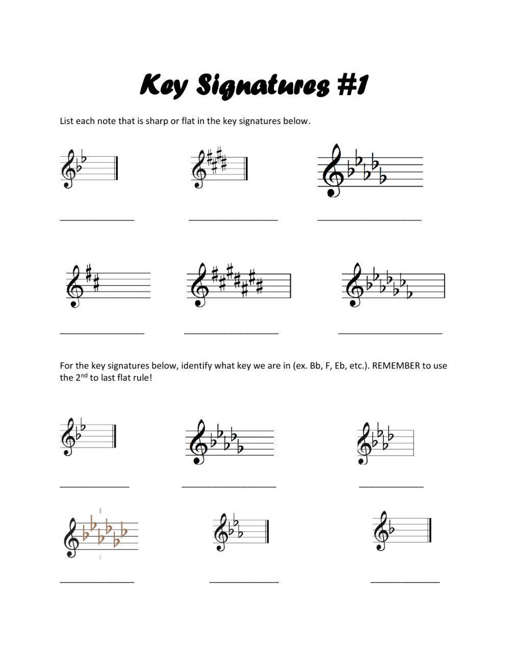 Key Signatures 1 Worksheet Worksheets Library Key Signatures 1 Worksheet Worksheets Library