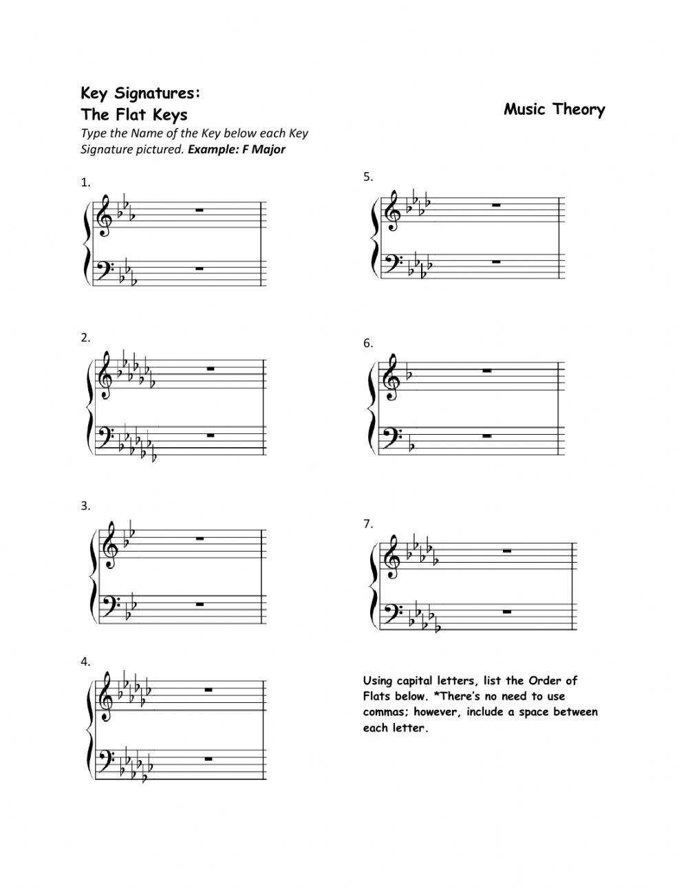 Key Signatures The Flat Keys Worksheet Worksheets Library Key Signatures The Flat Keys Worksheet Worksheets Library