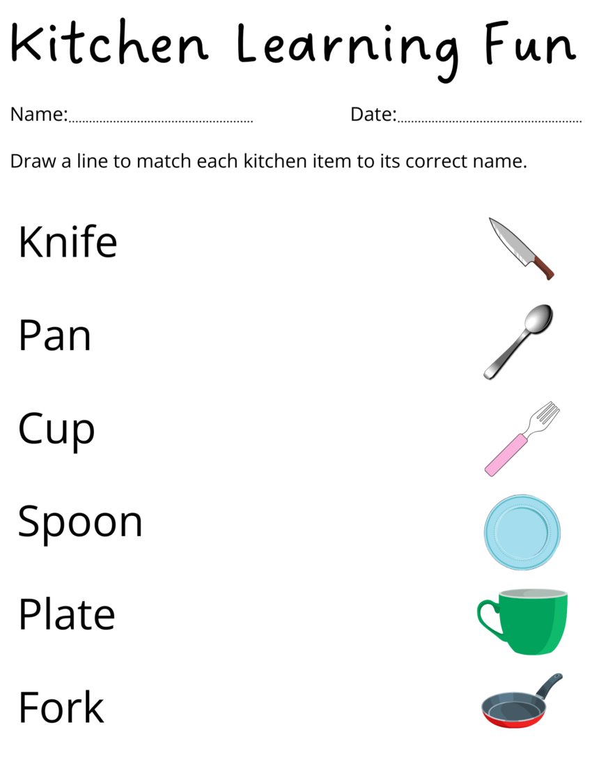 Kids Kindergarten Things In The Kitchen Worksheet Preschool Kitchen Tools Made By Teachers