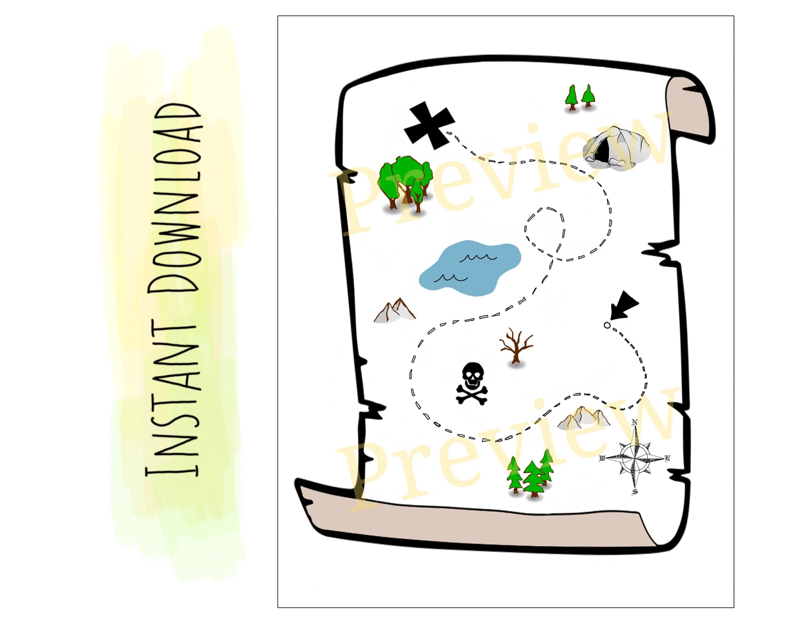 Kids Printable Treasure Map Preschoolers Pretend Play Kids Printable Treasure Map Preschoolers Pretend Play