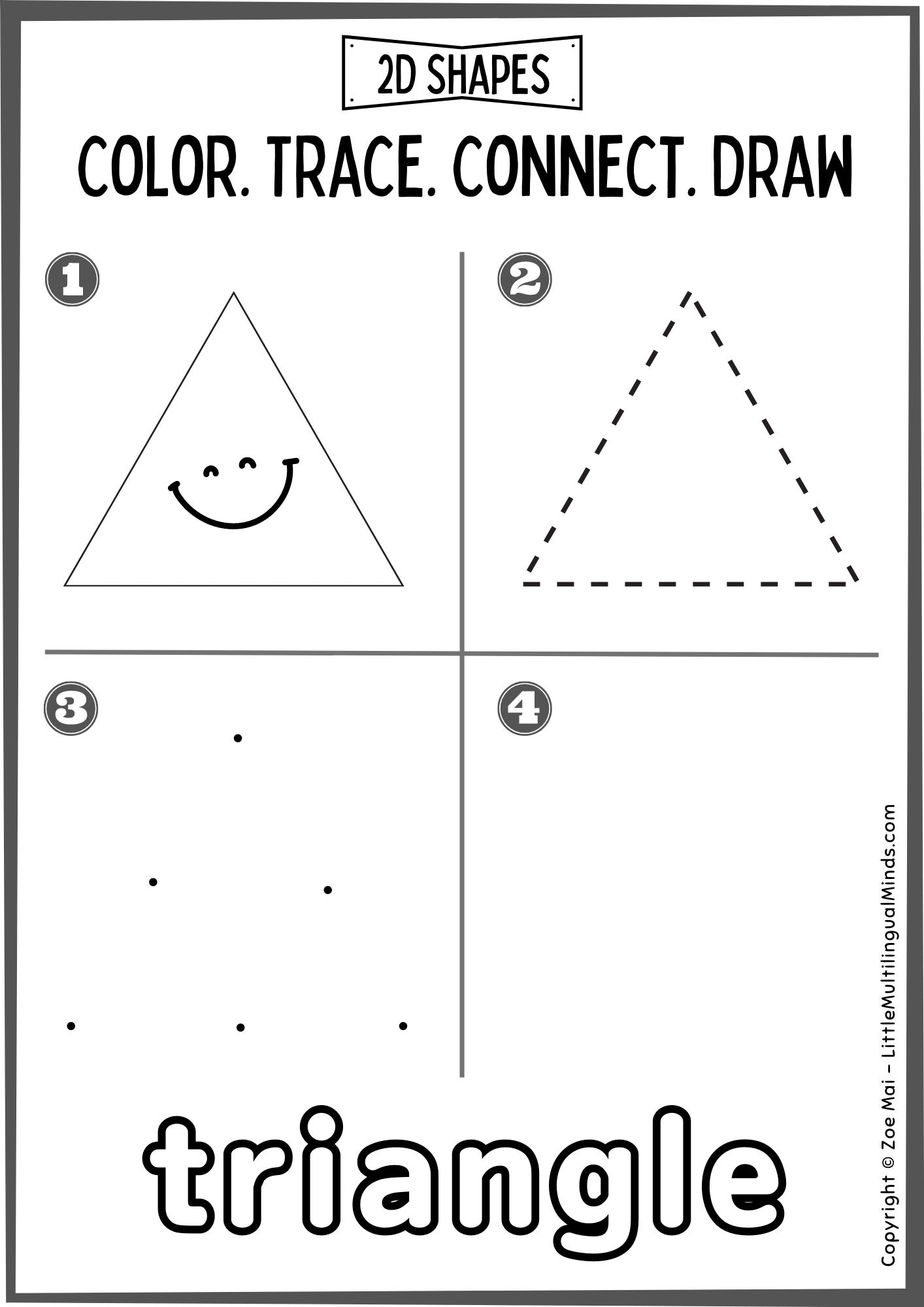 Kindergarten 2D Shapes Worksheet TRIANGLES Shape Sort Shape Kindergarten 2D Shapes Worksheet TRIANGLES Shape Sort Shape