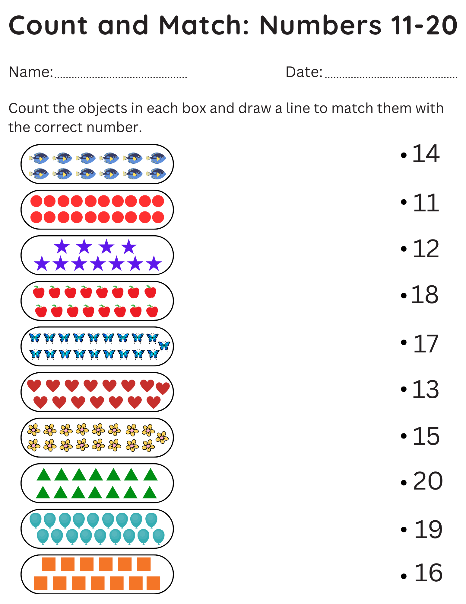 Printable Numbers 11-15 Worksheets Printable Numbers 11-15 Worksheets