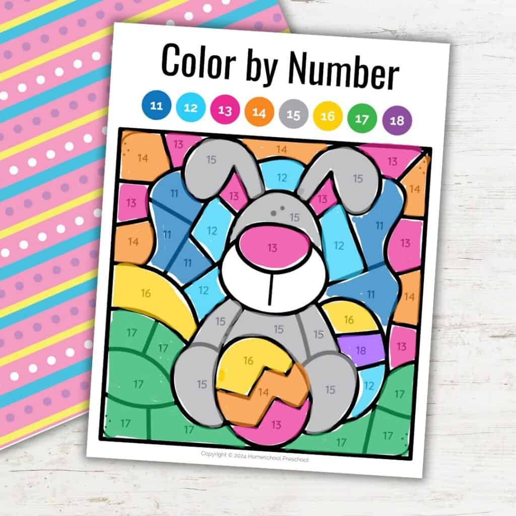 Kindergarten Easter Color by Number Printable Fun Kindergarten Easter Color by Number Printable Fun