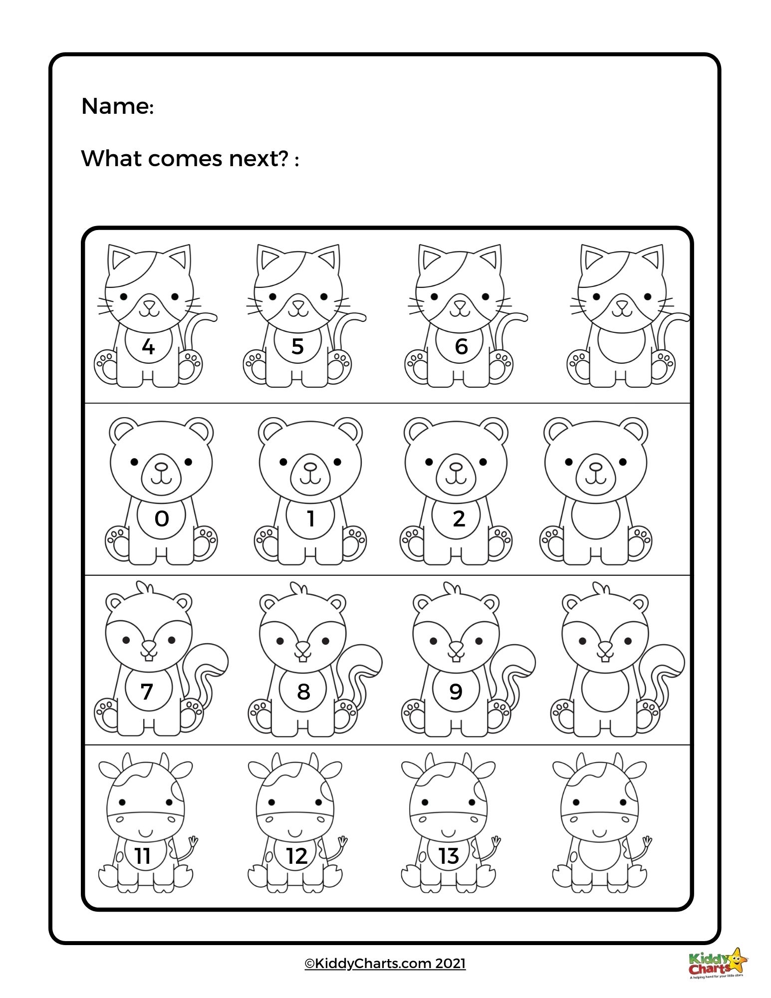 Kindergarten Math Worksheets Animal Math Worksheets KiddyCharts Shop