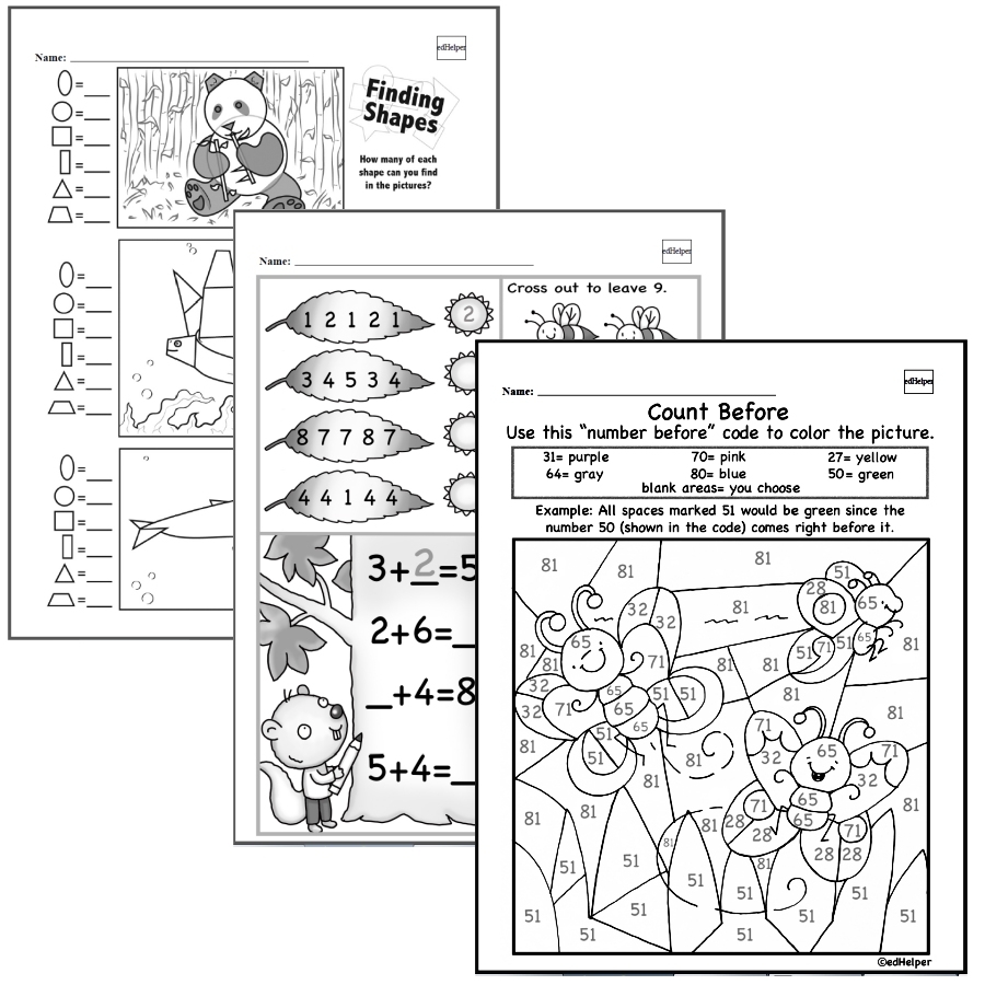 Free Kindergarten Common Core Worksheets