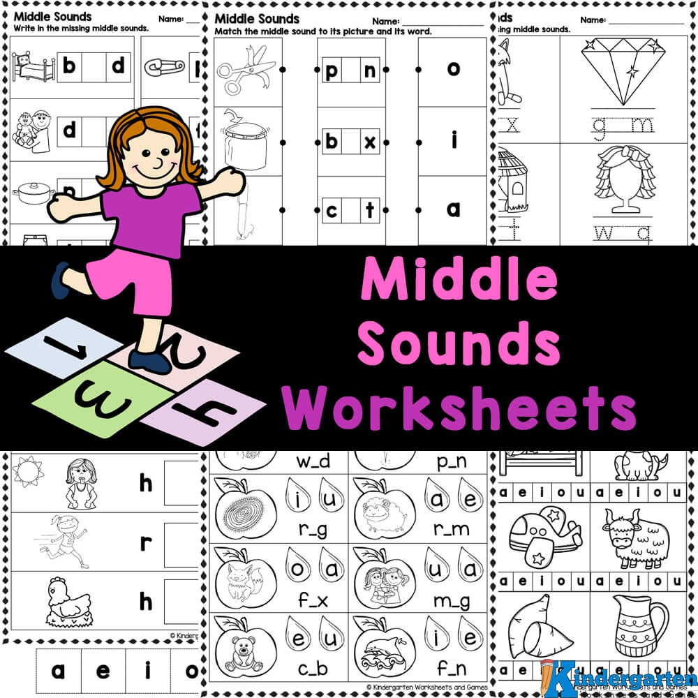 Kindergarten Middle Sound Worksheets