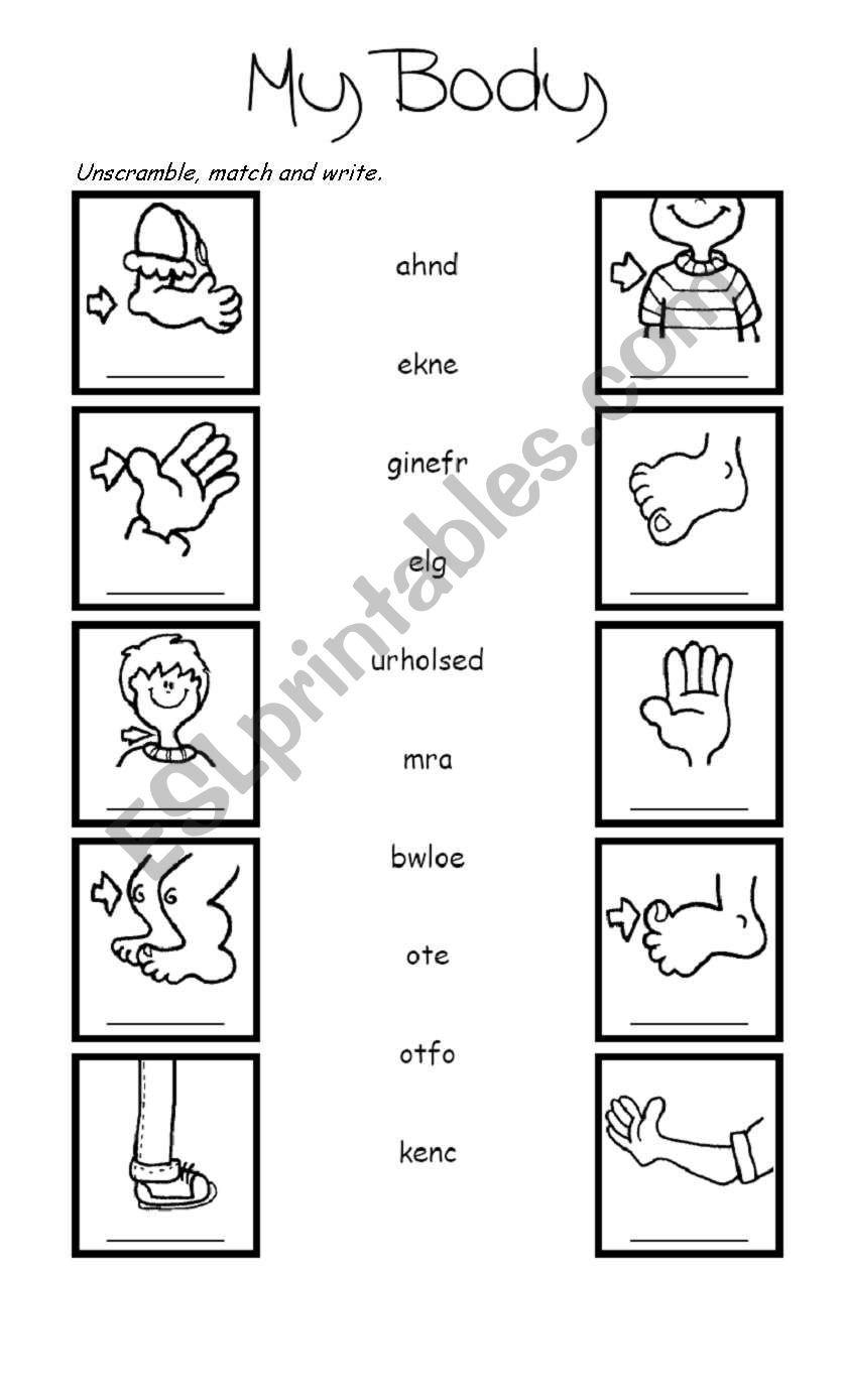 Kindergarten My Body Parts Worksheets Eduflakes Worksheets Library