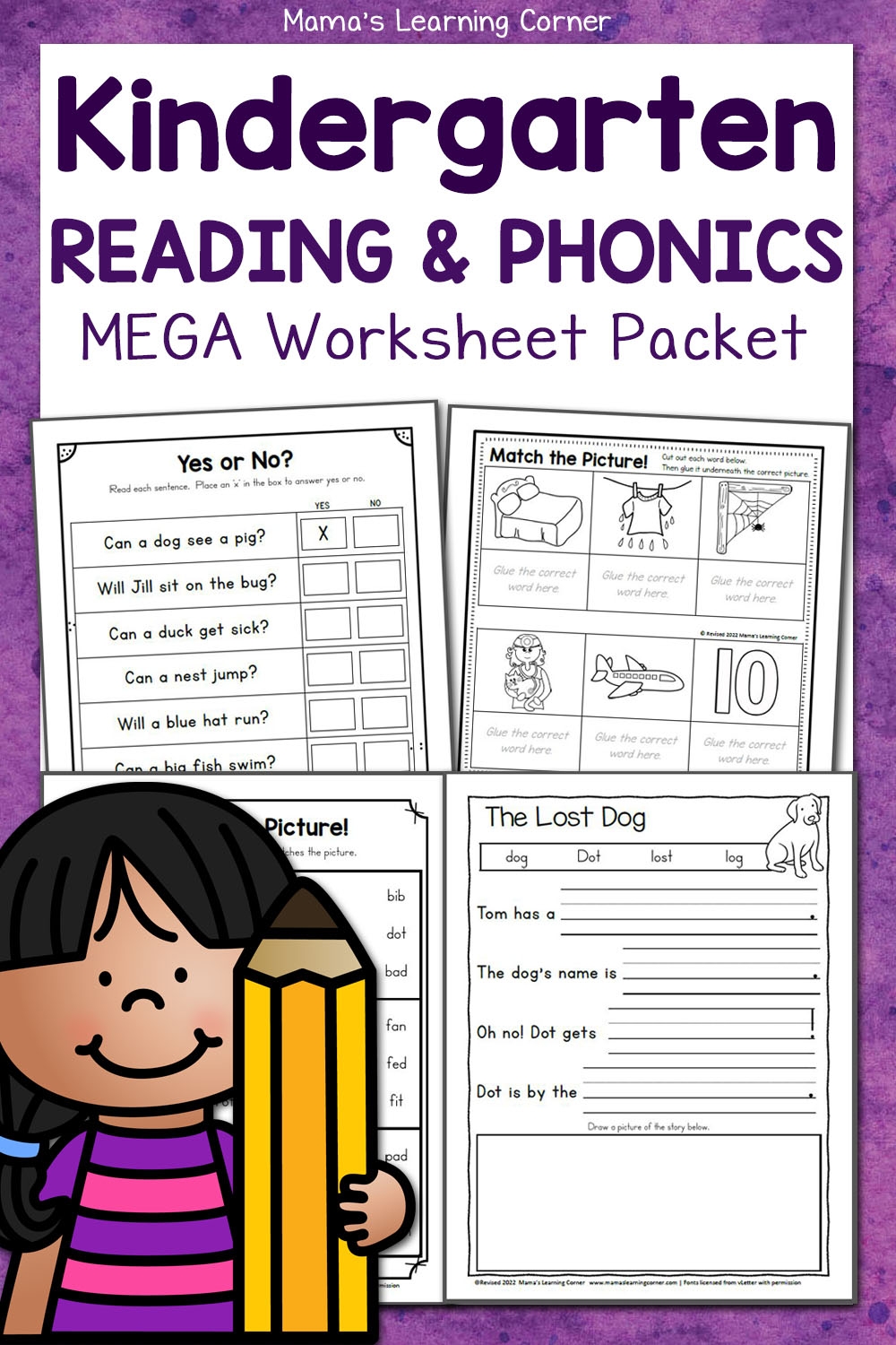 Kindergarten Reading And Phonics Worksheet Packet Mamas Learning Corner Kindergarten Reading And Phonics Worksheet Packet Mamas Learning Corner