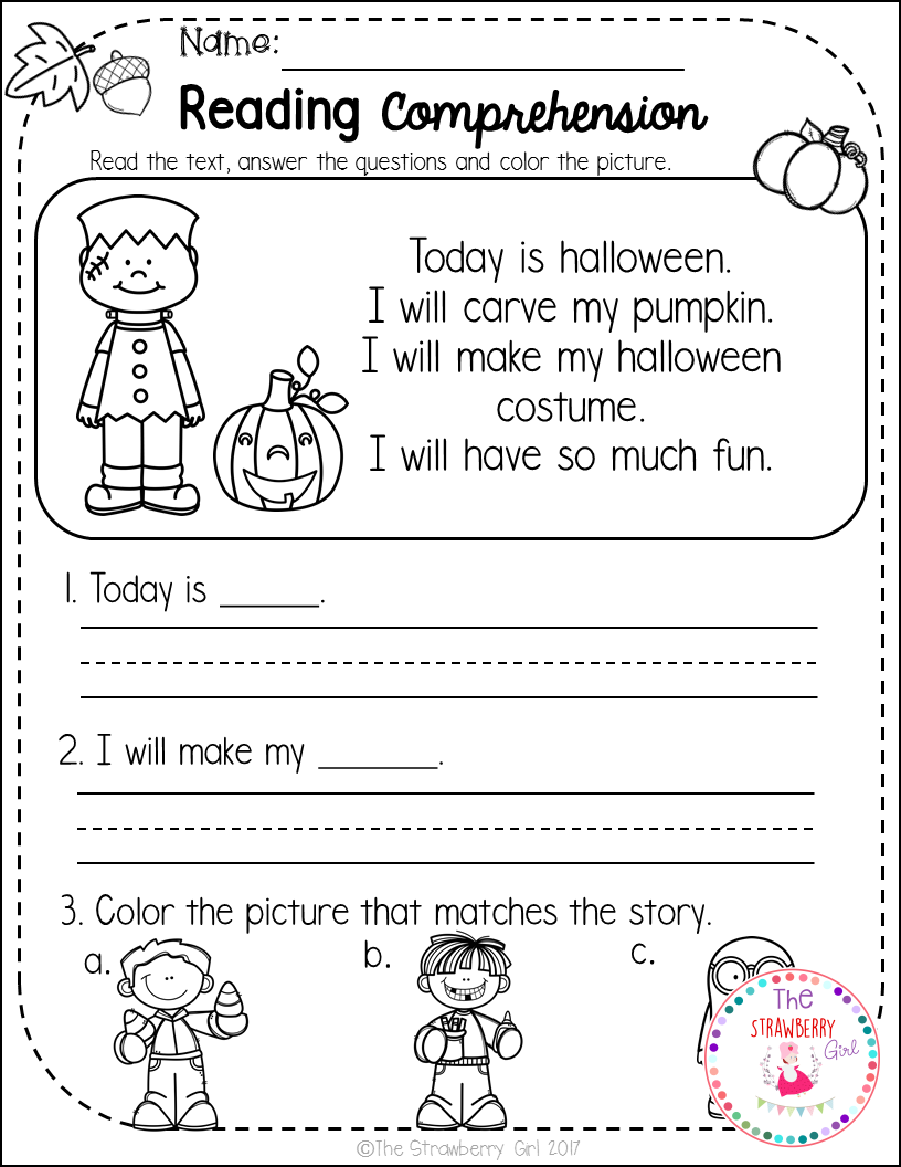 K 1 Reading Comprehension Worksheets