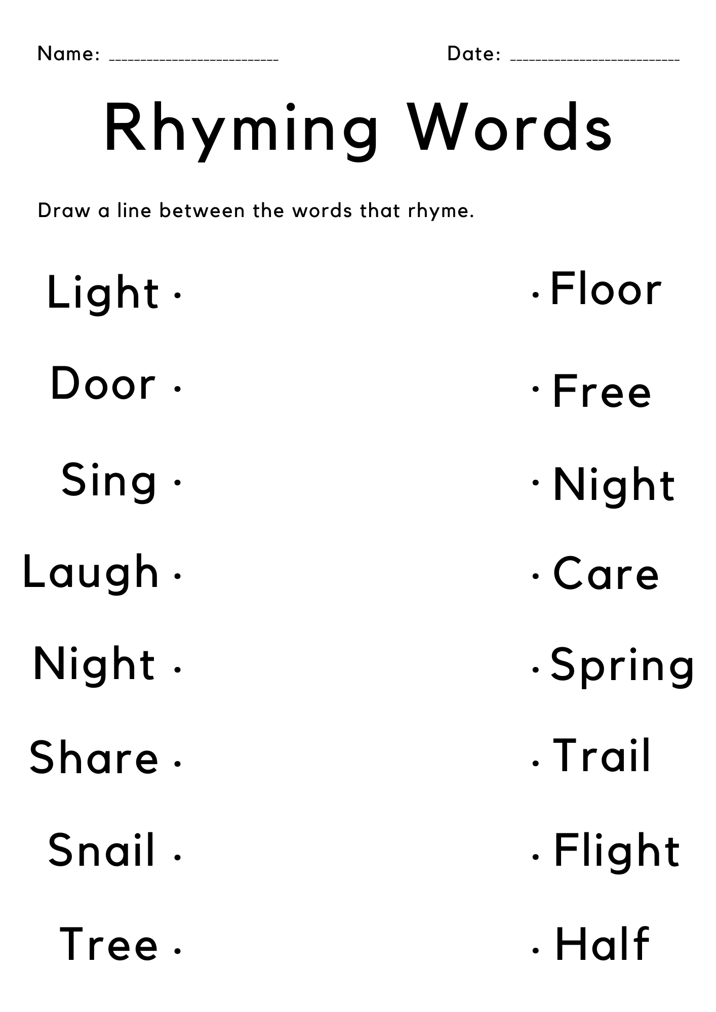 Rhyming Words Worksheet For Kindergarten Pdf Rhyming Words Worksheet For Kindergarten Pdf