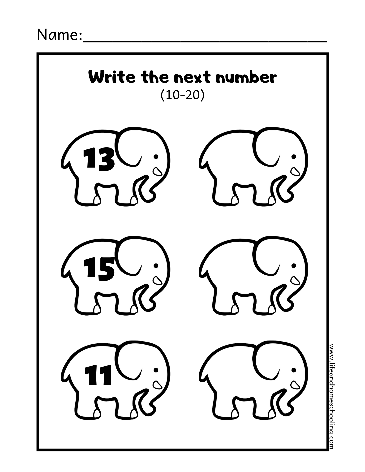 Kindergarten Write The Missing Numbers 11 20 Made By Teachers