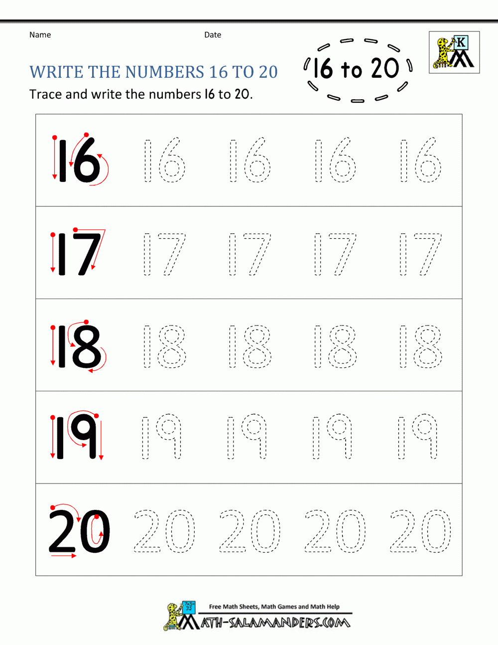 Kindergarten Writing Worksheets Numbers To 11 To 20 Kindergarten Writing Worksheets Numbers To 11 To 20
