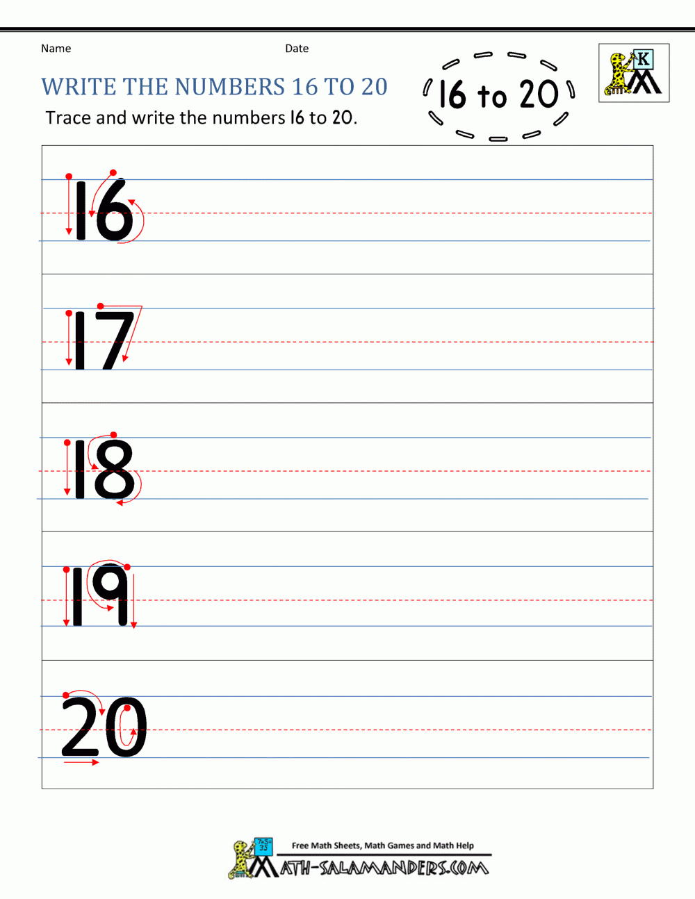Kindergarten Writing Worksheets Numbers To 11 To 20 Kindergarten Writing Worksheets Numbers To 11 To 20