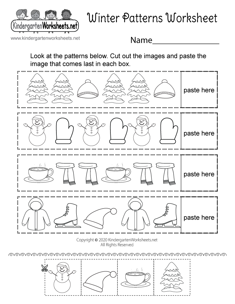 Printable Pattern Worksheet For Kindergarten