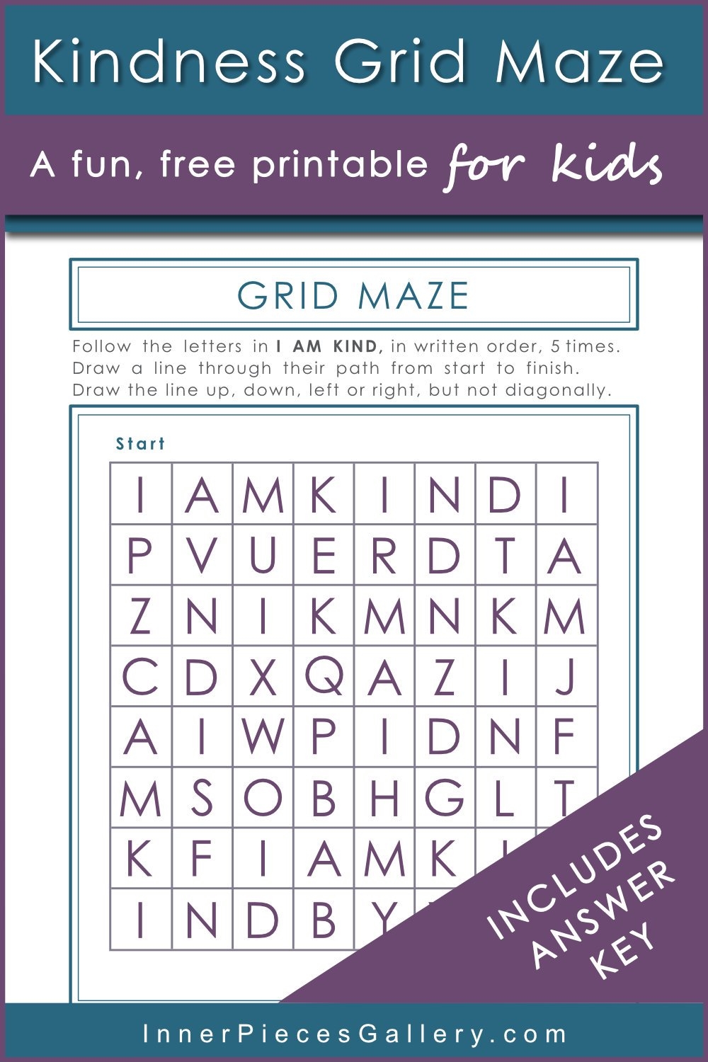 Kindness Grid Maze For Kids Inner Pieces Gallery Kindness Grid Maze For Kids Inner Pieces Gallery