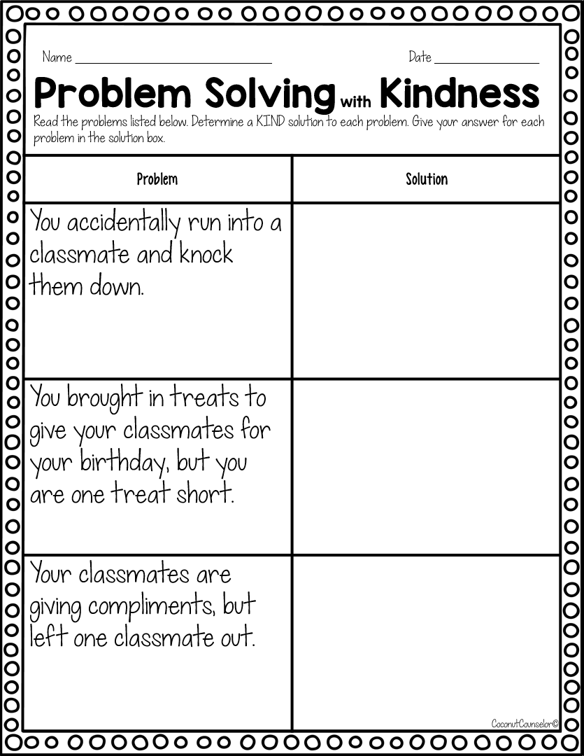 Kindness Worksheets