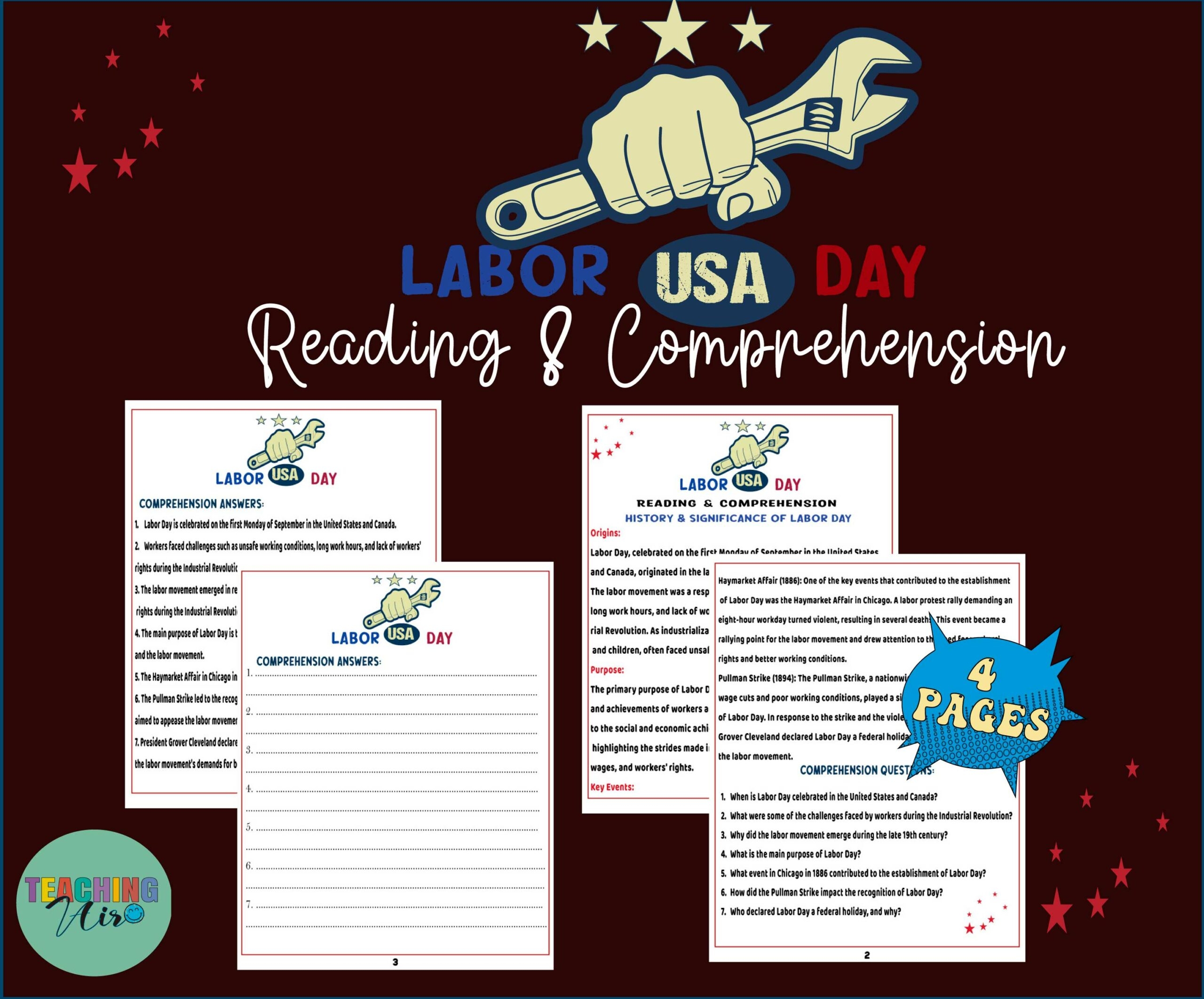 LABOR DAY HISTORY U0026 Significance Reading U0026 Comprehension Labor 