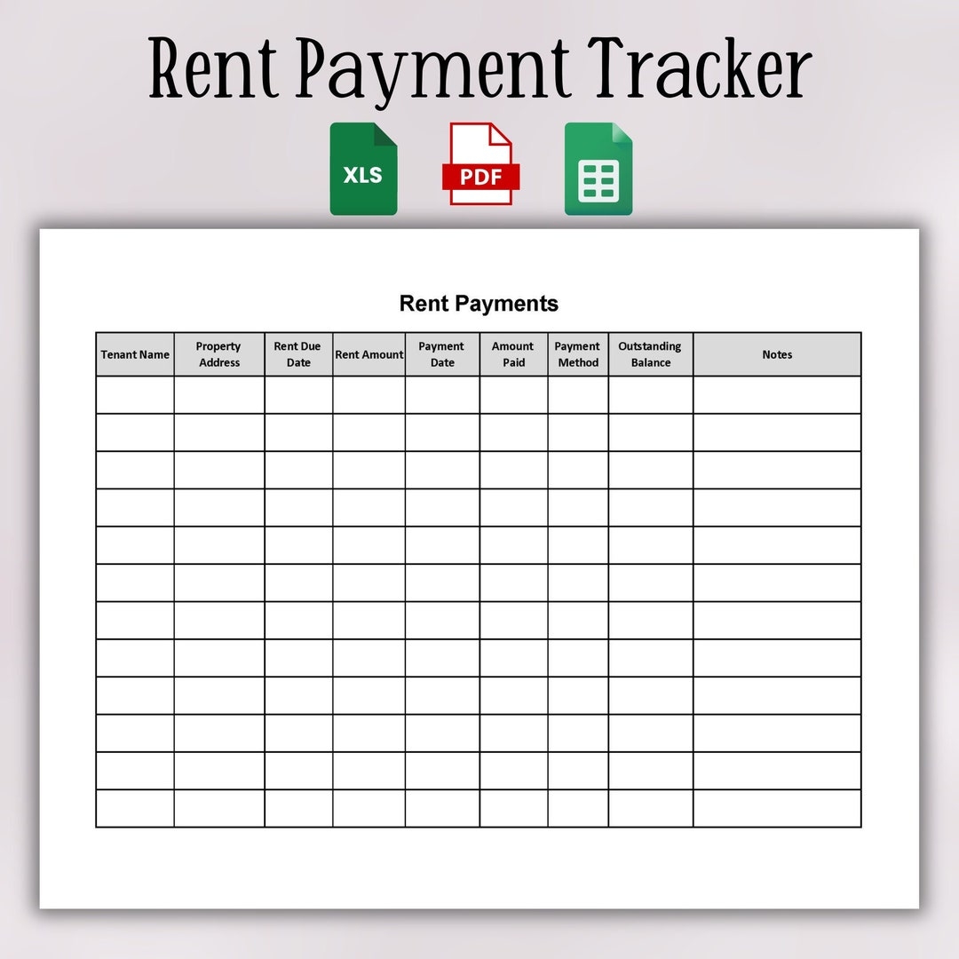 Rental Property Money Printable Worksheet Pdf