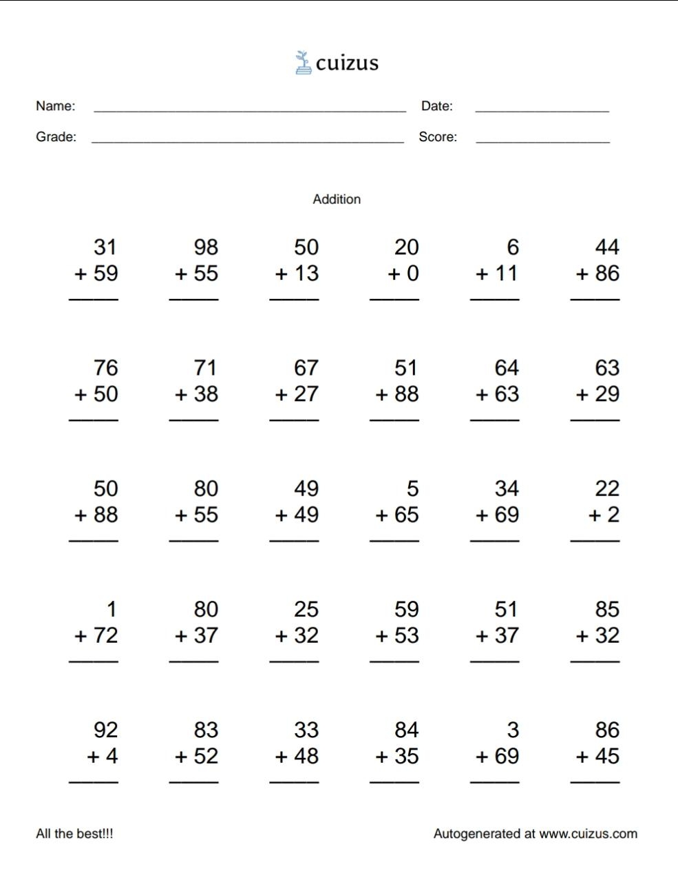Large Font Free Math Worksheets Cuizus Large Font Free Math Worksheets Cuizus