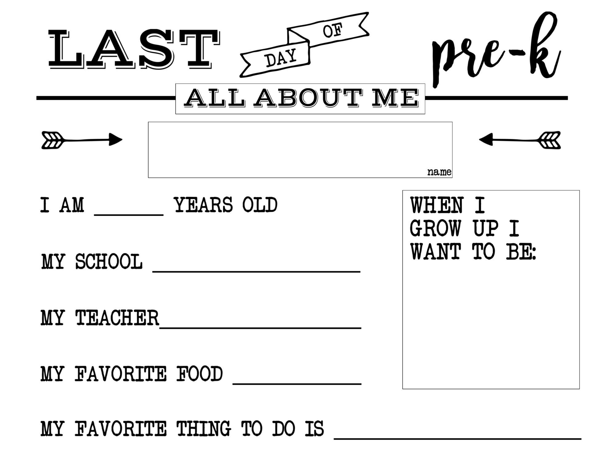 Last Day Of Preschool Printable Last Day Of Preschool Printable