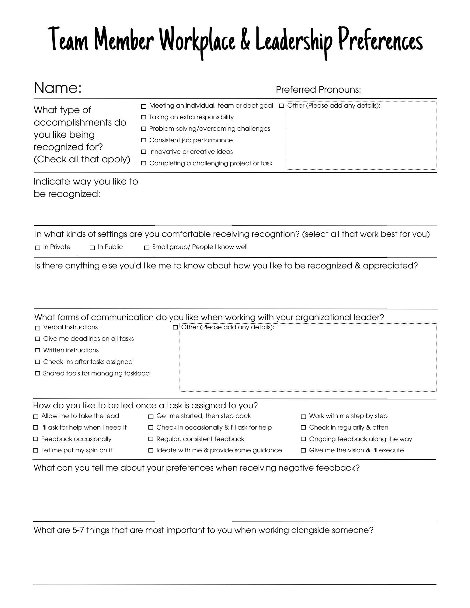Leadership Worksheets Etsy