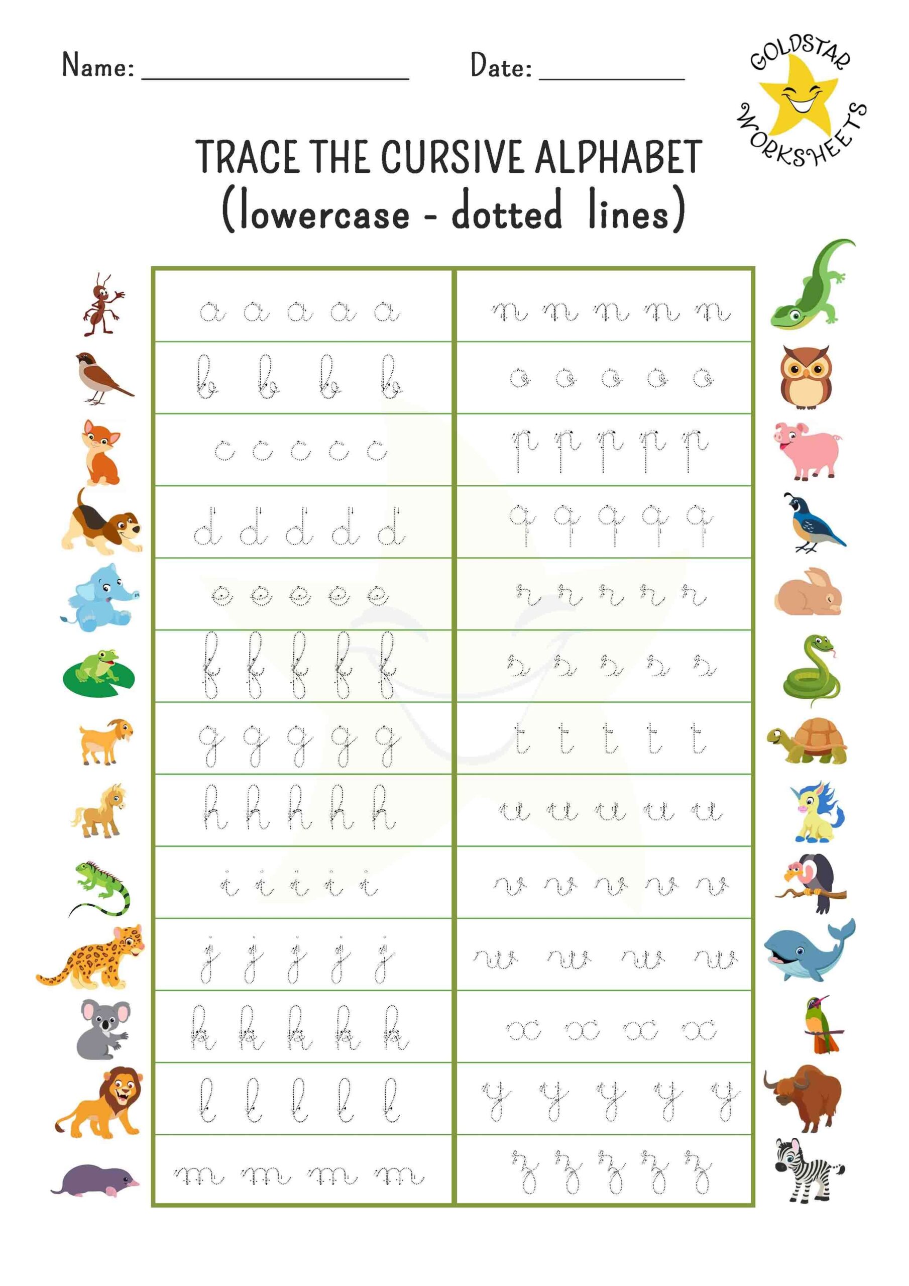 Learn Flowing Lowercase Cursive With Fun Tracing Sheets Learn Flowing Lowercase Cursive With Fun Tracing Sheets