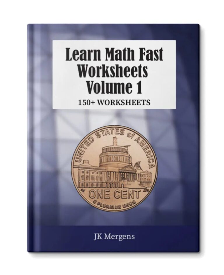 Learn Math Fast Book Of Worksheets For Volume 1 Learn Math Fast
