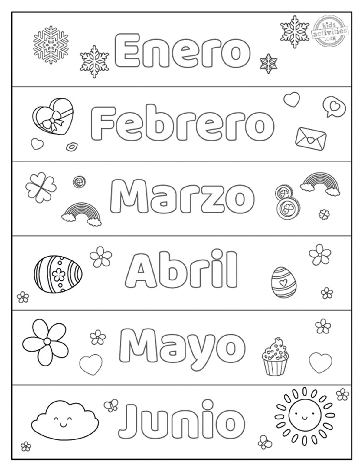 Printable Spanish Worksheets Months Printable Spanish Worksheets Months