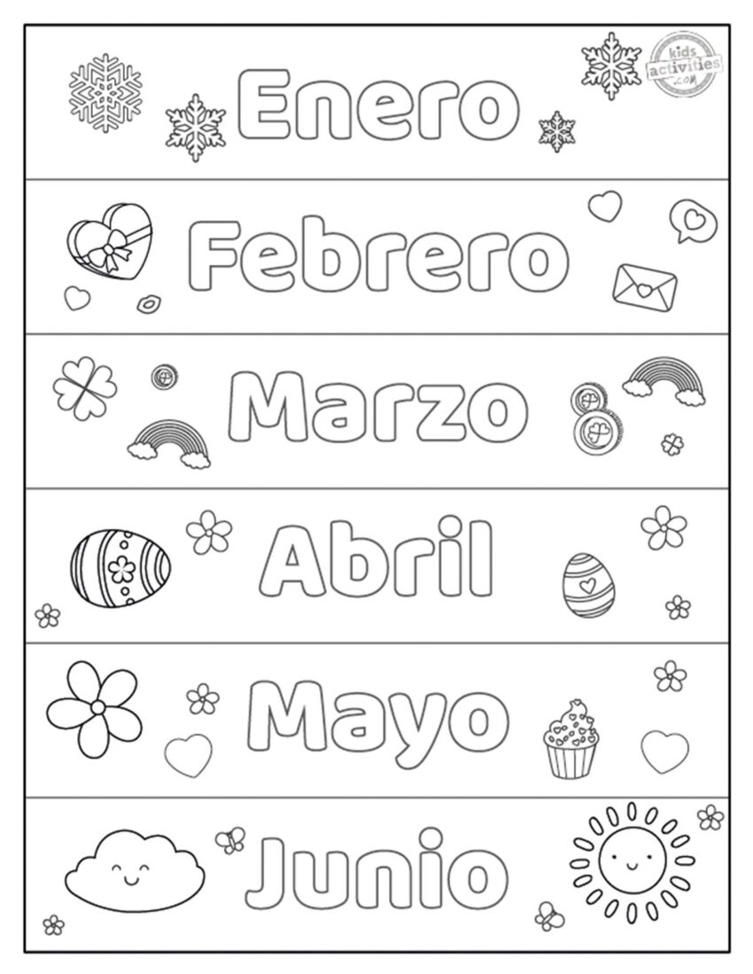 Learn The Months In Order In Spanish Free Printables Kids Activities Blog