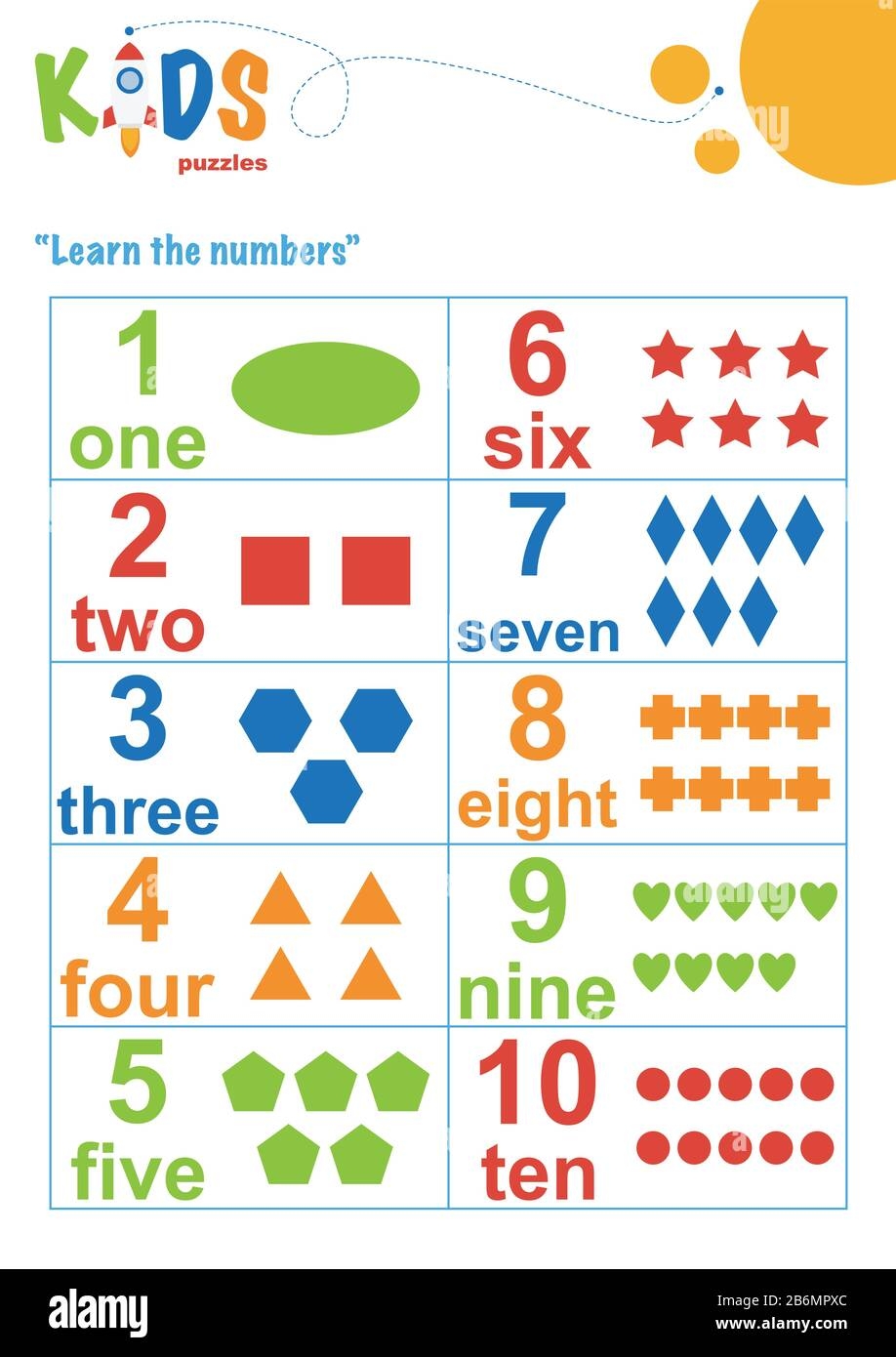 Learning Numbers Worksheet Math Worksheet Easy Colorful Worksheet For Preschool Elementary And Middle School Kids Stock Vector Image U0026 Art Alamy Learning Numbers Worksheet Math Worksheet Easy Colorful Worksheet For Preschool Elementary And Middle School Kids Stock Vector Image U0026 Art Alamy