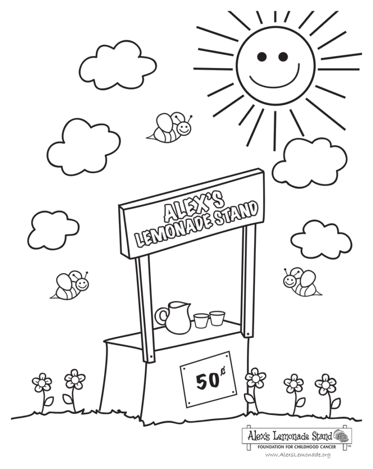 Lemonade Stand Coloring Page Alex s Lemonade Stand Foundation For Childhood Cancer