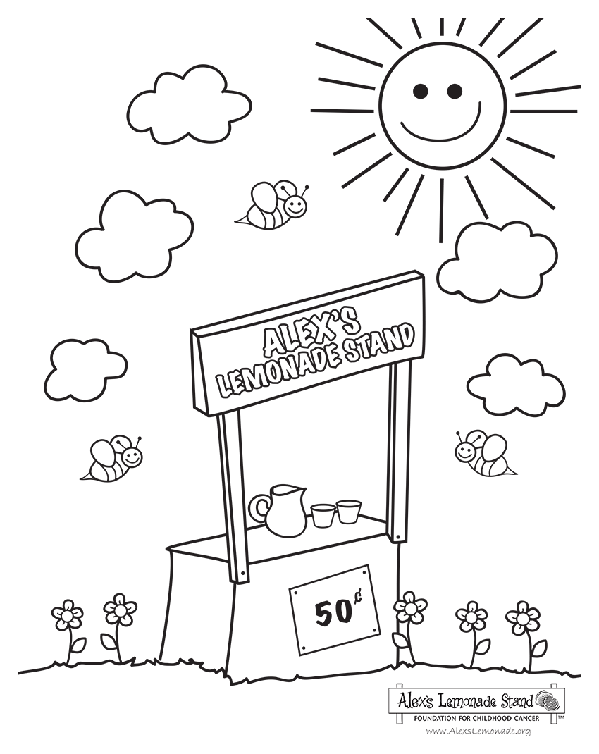 Lemonade Stand Coloring Page Alex s Lemonade Stand Foundation For Childhood Cancer
