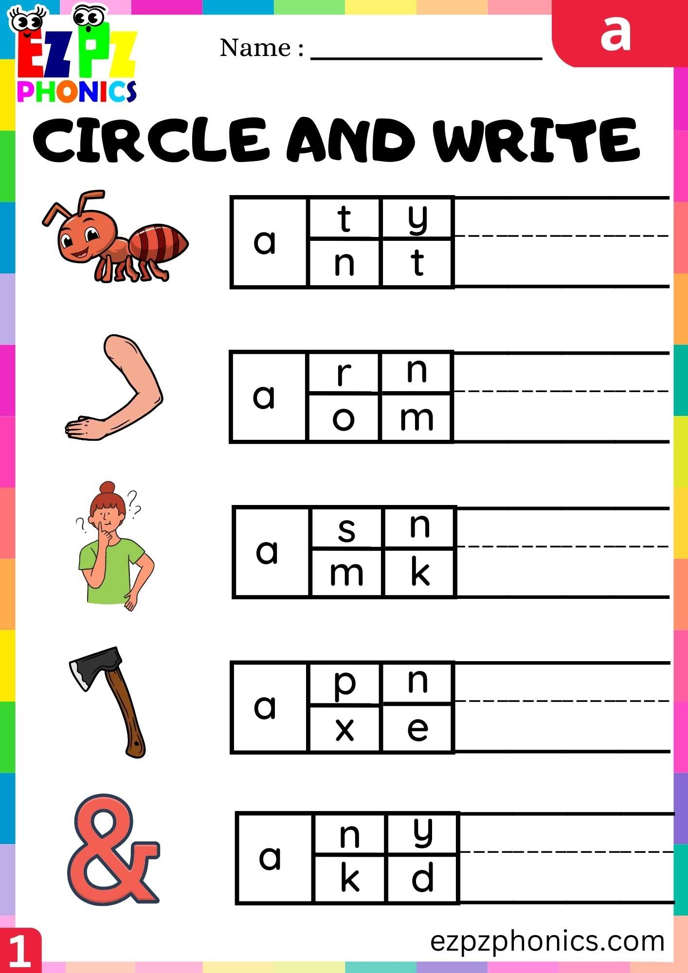 Letter A Circle And Write Beginning Sounds Worksheet Ezpzphonics Letter A Circle And Write Beginning Sounds Worksheet Ezpzphonics