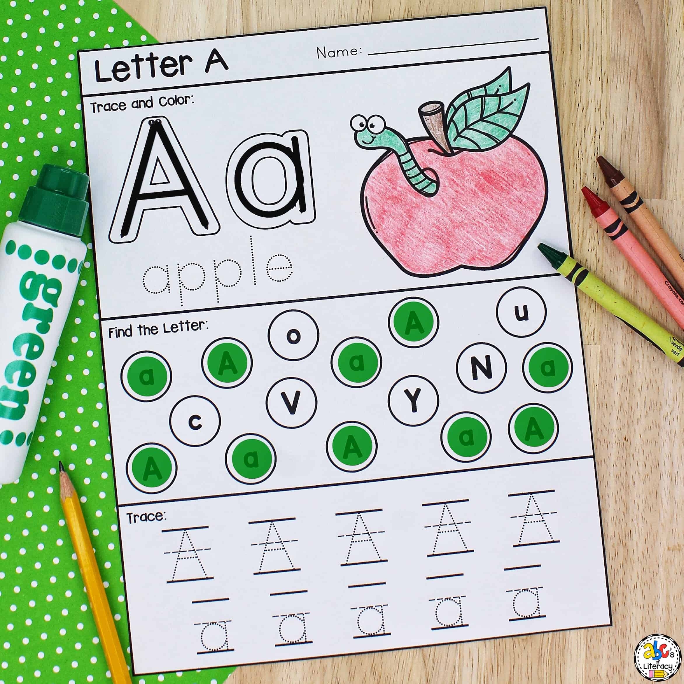 Letter A Printable Preschool Worksheet For Letter Recognition