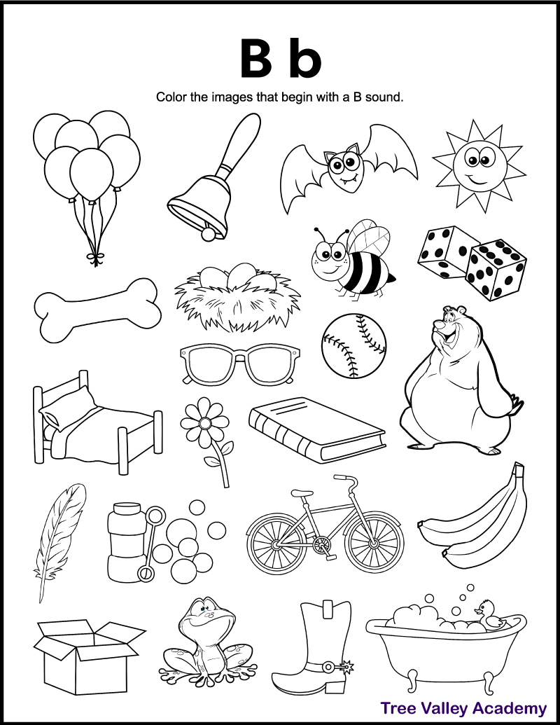 Letter B Sound Phonics Worksheets Tree Valley Academy Letter B Sound Phonics Worksheets Tree Valley Academy