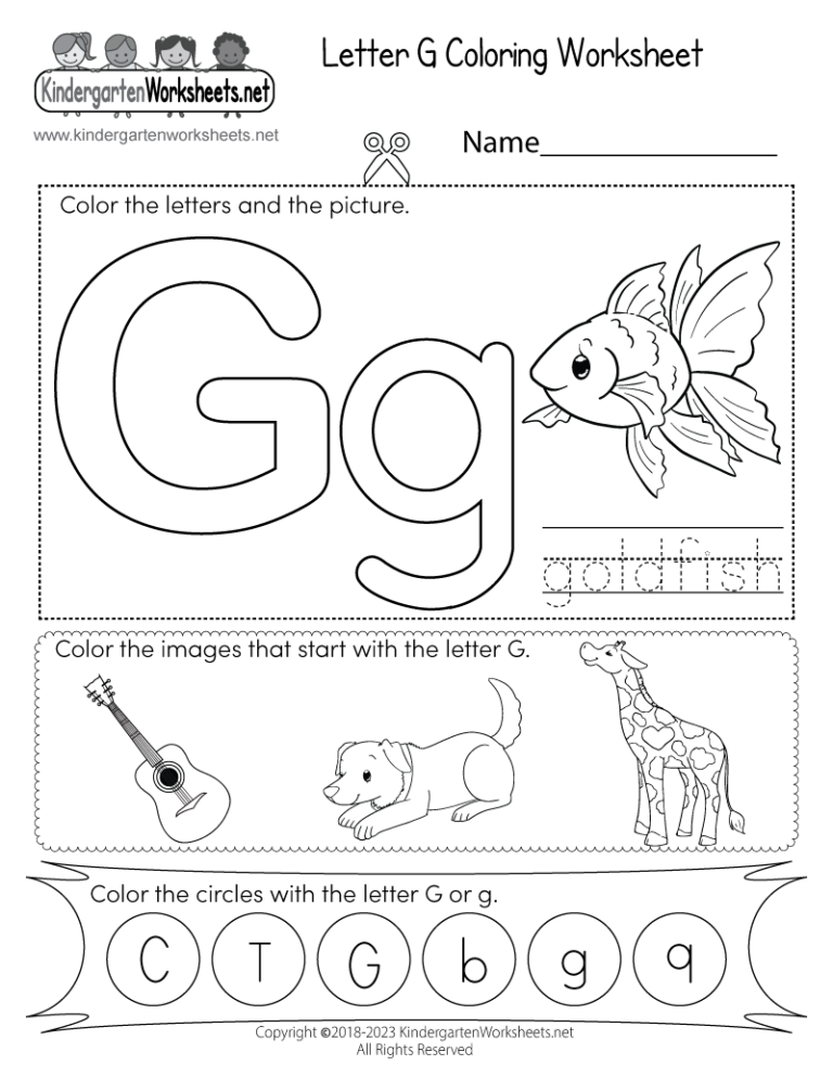 Letter G Coloring Worksheet Free Printable Digital U0026 PDF