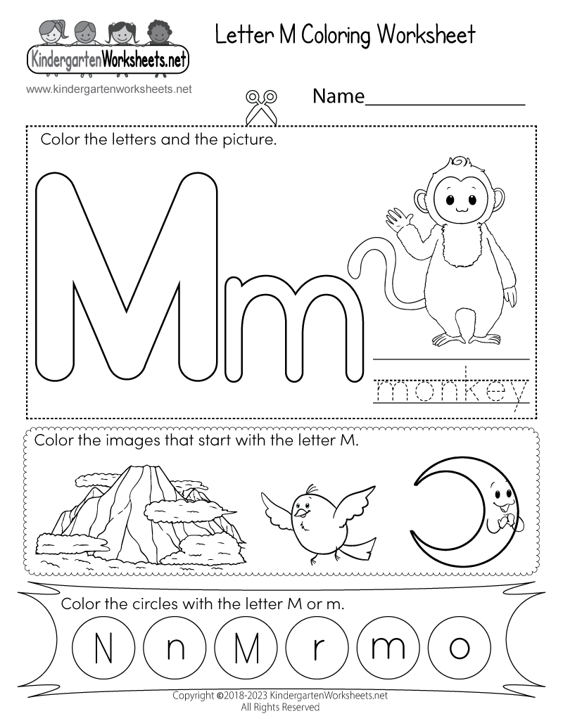 Letter M Coloring Worksheet Free Printable Digital U0026 PDF