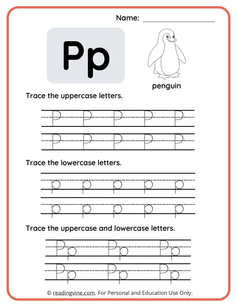 Letter P Worksheets For Preschool Free Printable