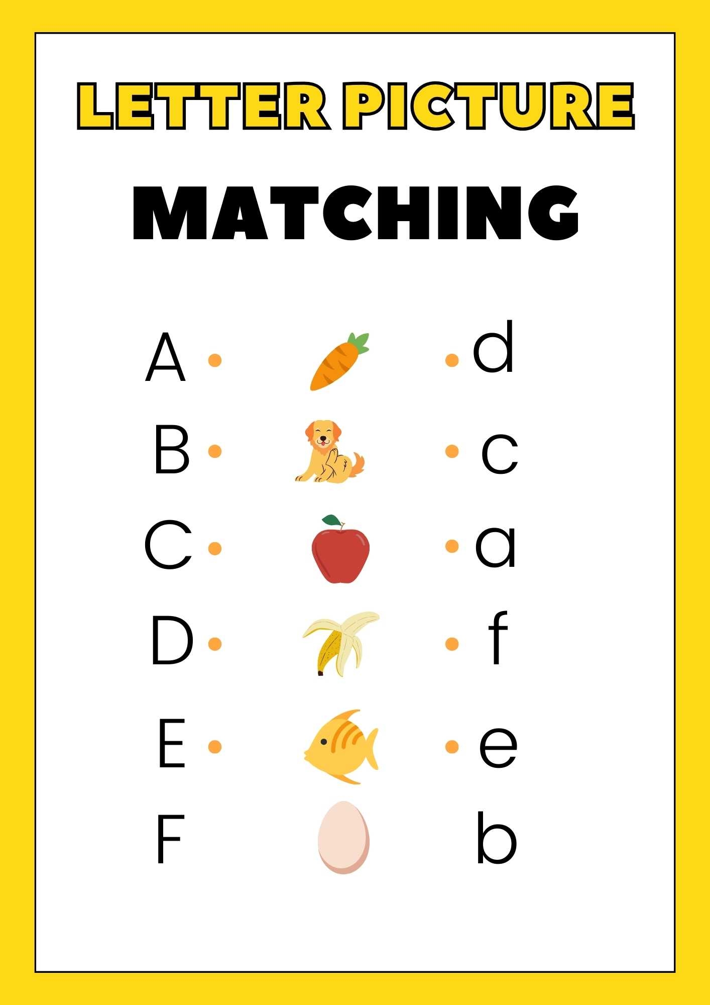 Alphabet And Picture Matching Worksheets Alphabet And Picture Matching Worksheets