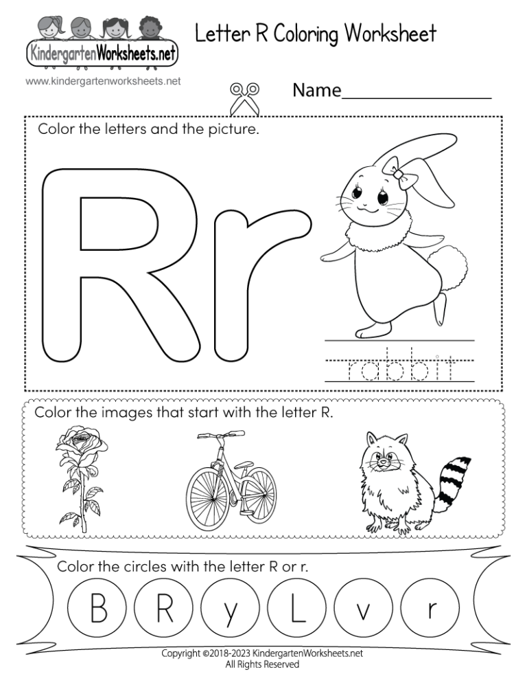 Letter R Coloring Worksheet Free Printable Digital U0026 PDF