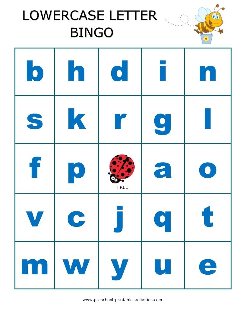 Letter Recognition Bingo Games Worksheets Library