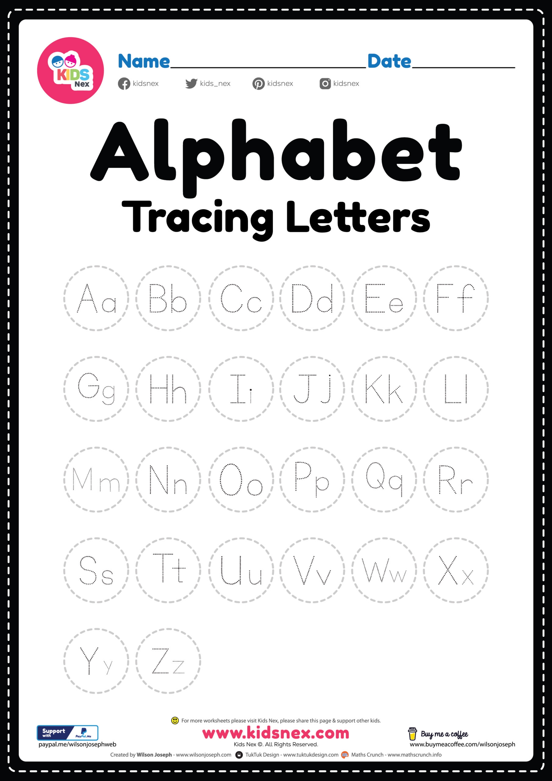 Letter Tracing Alphabet Worksheet Free Printable PDF Letter Tracing Alphabet Worksheet Free Printable PDF