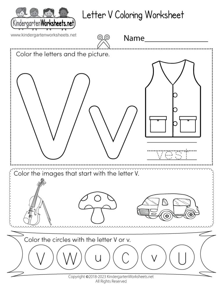 Letter V Coloring Worksheet Free Printable Digital U0026 PDF