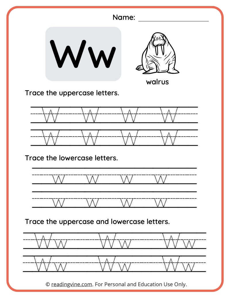 Letter W Worksheets For Preschool Free Printable