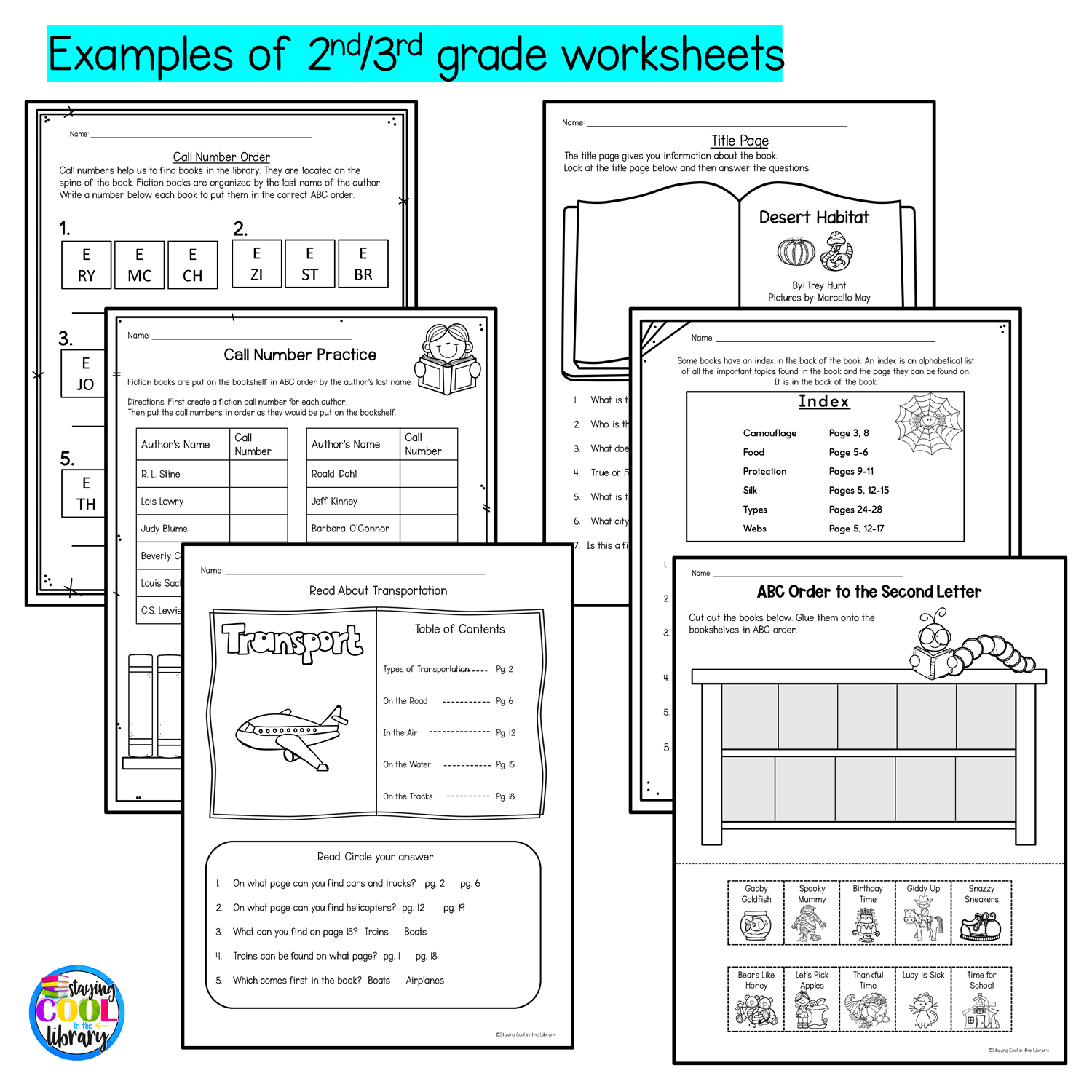 Library No Prep Printables Library No Prep Printables
