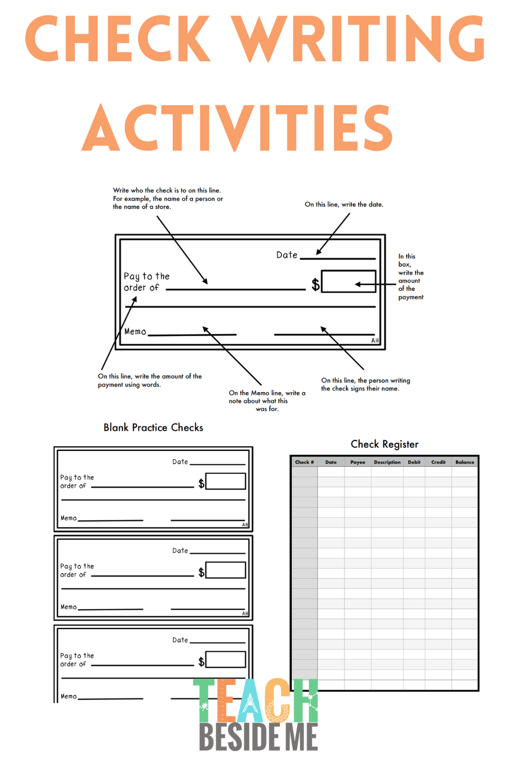 Life Skills Writing A Check Worksheet For Kids Teach Beside Me