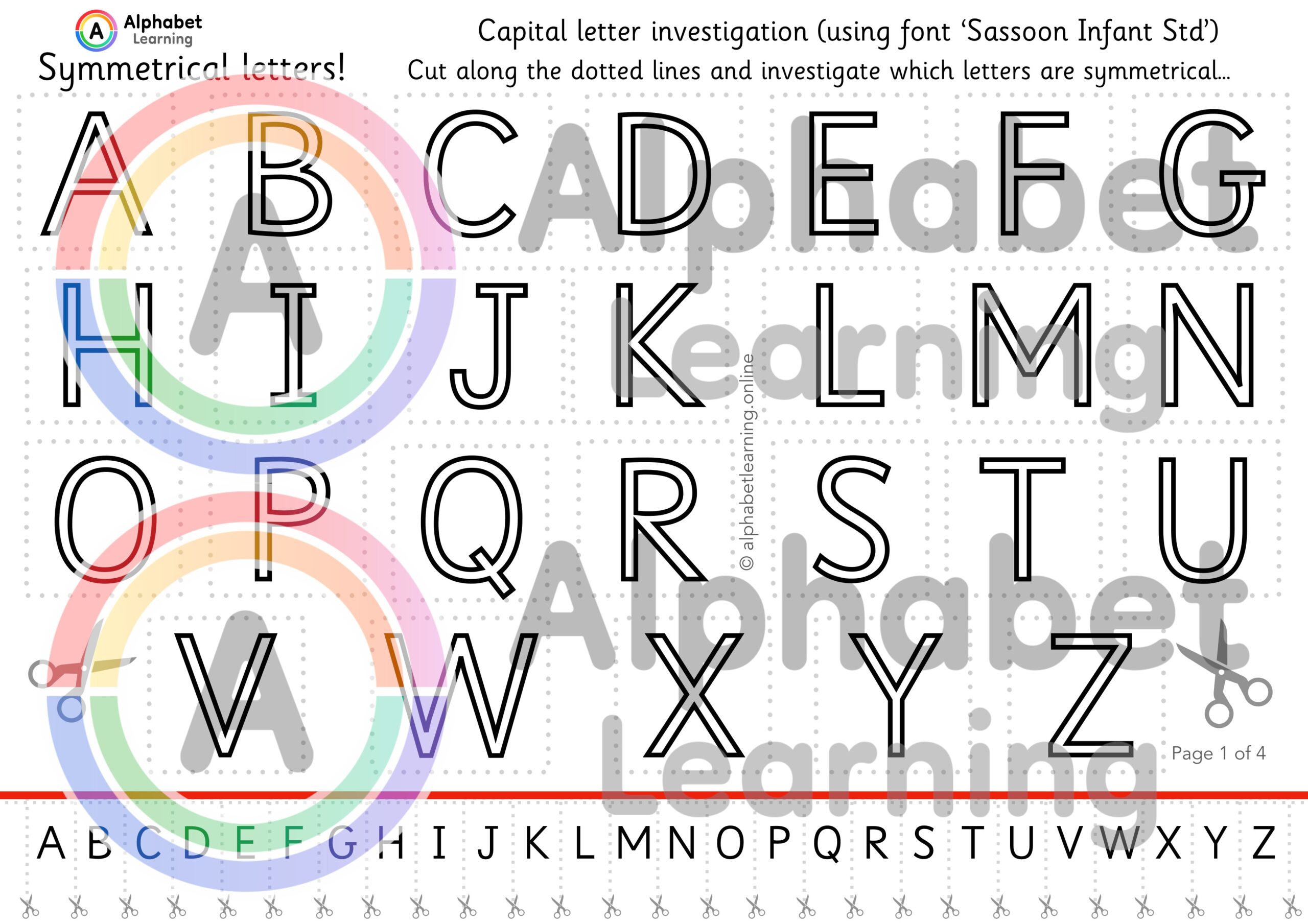 Lines Of Symmetry Alphabet Capital Letters Investigation 